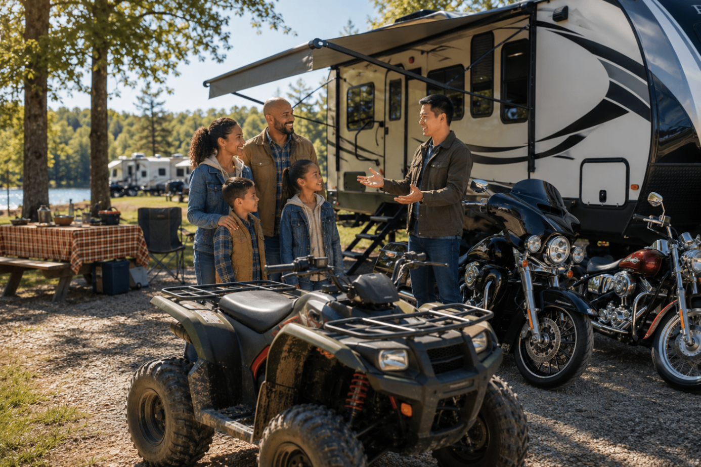 RV, Motorcycle & ATV Insurance — Coverage for the fun stuff — RVs, motorcycles, ATVs, side-by-sides, and more.